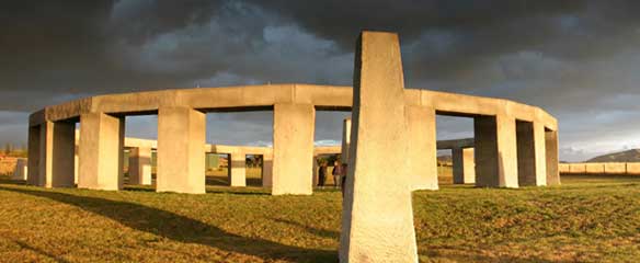 Image of a scale model of Stonehenge at Carterton, New Zealand